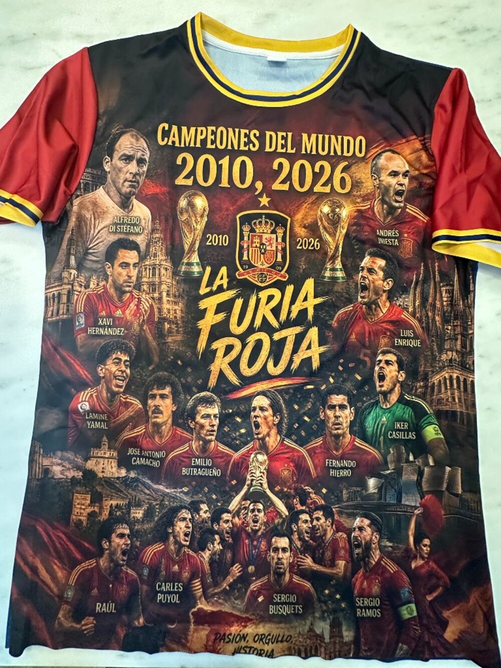 La Furia Roja Spain España World Cup Legends Concept Jersey US Men's L